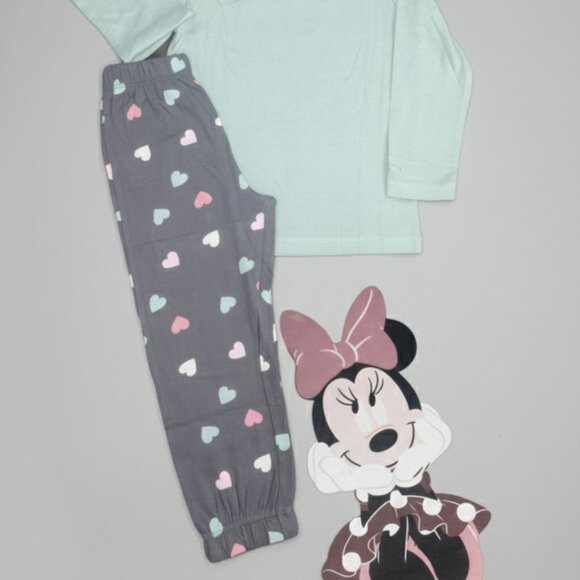 Cute Minnie Mouse Aqua T-Shirt & Heart Print Leggings Set for Girls NWT 4T - Picture 3 of 4